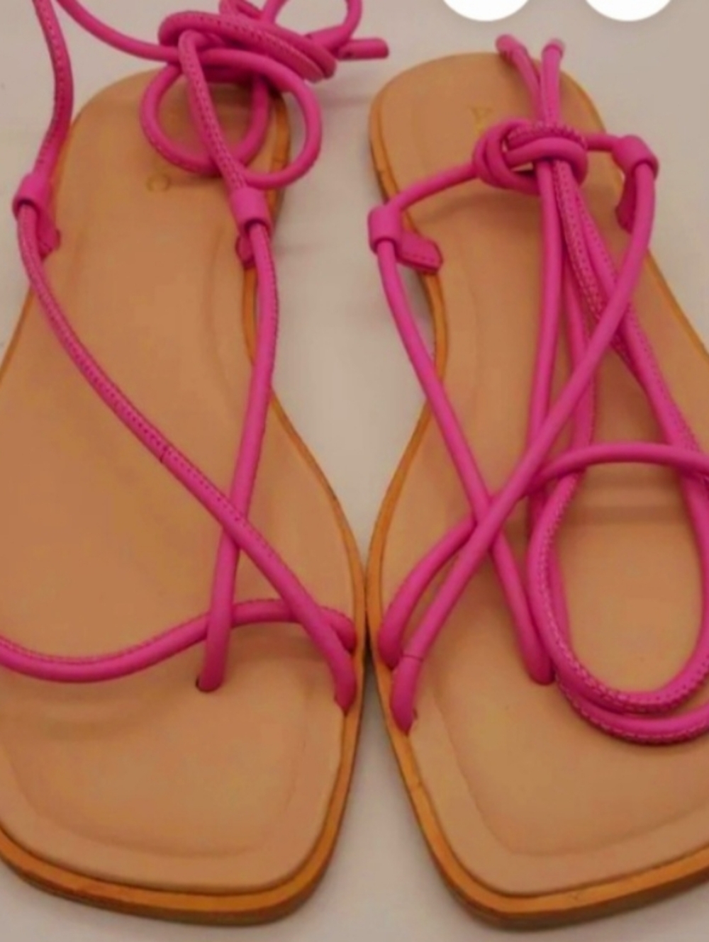 Aldo Hot Pink Strappy Lace-Up Square-Toe Sandals